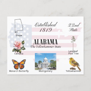 Alabama Postcard state themes and landmarks