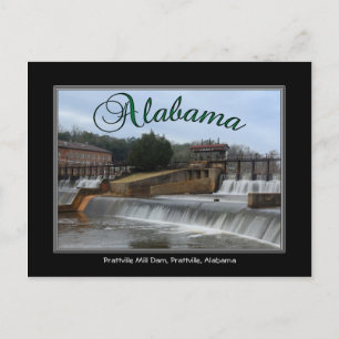 Alabama Prattville Mill Dam Post Card