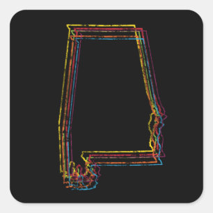 alabama pride blur square sticker