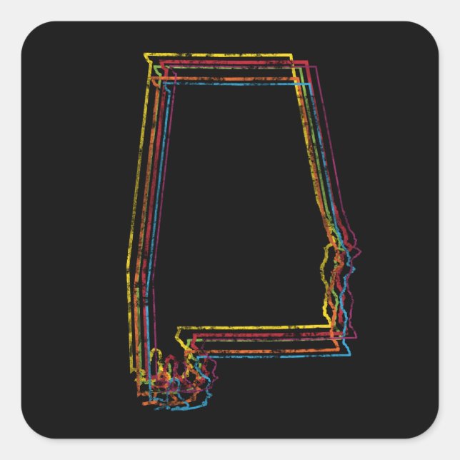 alabama pride blur square sticker (Front)