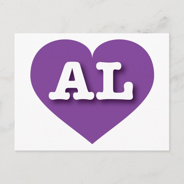 Alabama Purple Heart - I Love AL Postcard (Front)