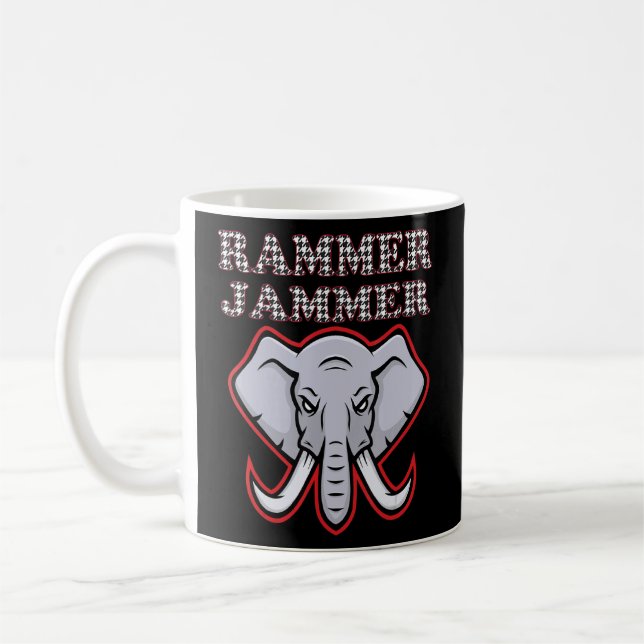 Alabama Rammer Jammer Houndstooth Elephant Tide Fo Coffee Mug (Left)