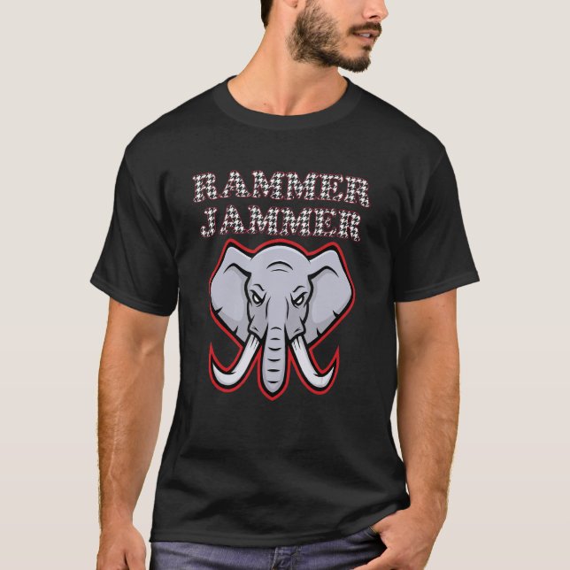 Alabama Rammer Jammer Houndstooth Elephant Tide Fo T-Shirt (Front)