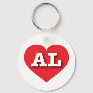 Alabama Red Heart - I love AL Key Ring