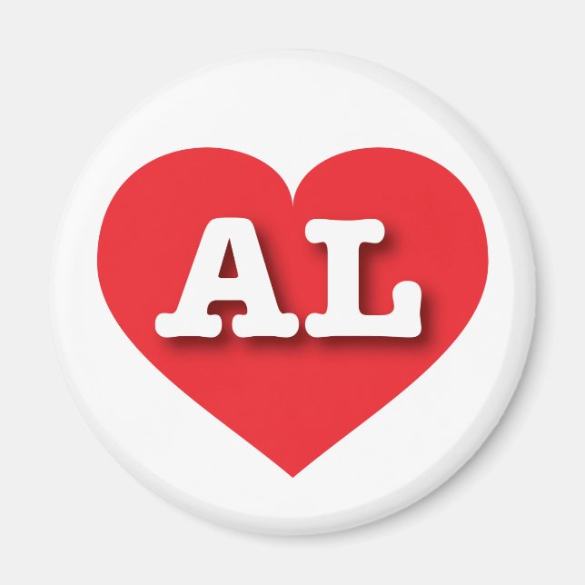 Alabama Red Heart - I love AL Magnet (Front)