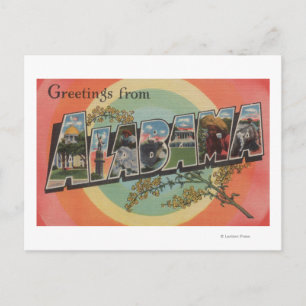 Alabama (Red/Pink) - Large Letter Scenes Postcard