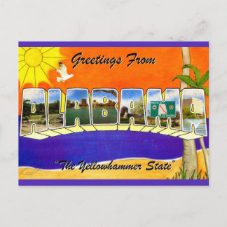 Alabama Retro Greeting Postcard
