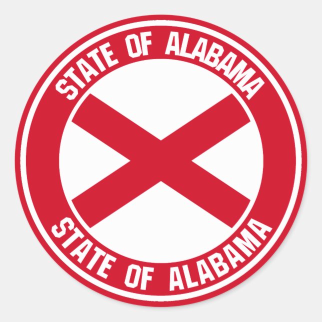Alabama Round Emblem Classic Round Sticker (Front)