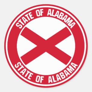 Alabama Round Emblem Classic Round Sticker