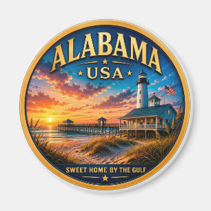 Alabama Southern Charm State Travel Keepsake Magnet