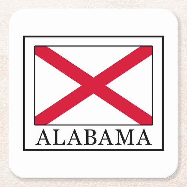 Alabama Square Paper Coaster (Front)