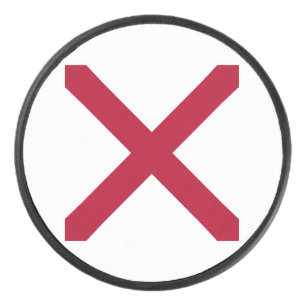 Alabama: St Andrew Crimson Cross Flag Hockey Puck
