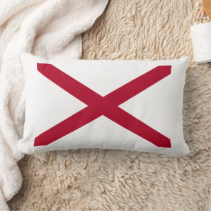 Alabama: St Andrew Crimson Cross Flag Lumbar Cushion