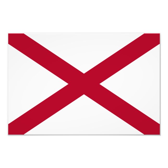 Alabama: St Andrew Crimson Cross Flag Photo Print (Front)