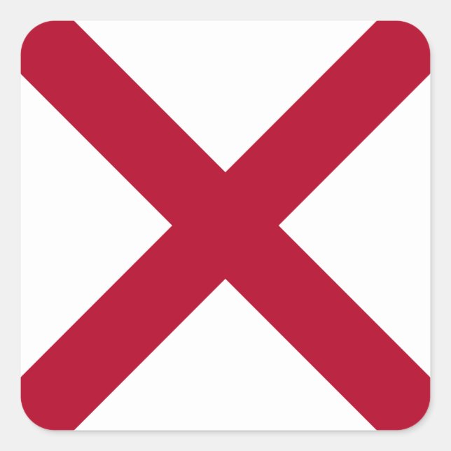 Alabama: St Andrew Crimson Cross Flag Square Sticker (Front)