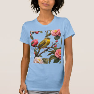 Alabama State Bird Yellowhammer And Camellia T-Shirt