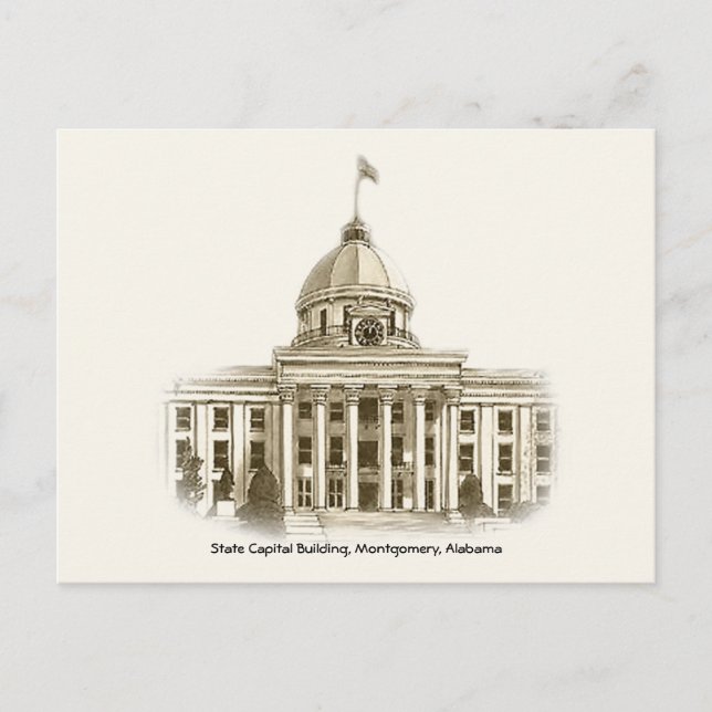Alabama State Capital Building Montgomery Postcard (Front)