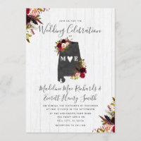 Alabama State Destination Wedding Invitation
