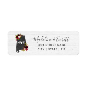 Alabama State Destination Wedding Return Address