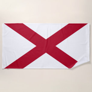 Alabama State Flag Beach Towel