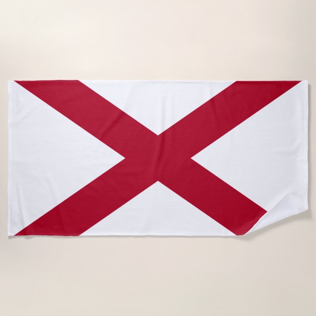 Alabama State flag Beach Towel (Front)