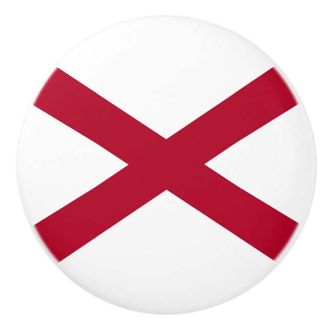 Alabama State Flag Ceramic Knob (Front)