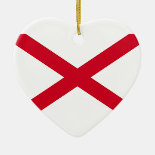 Alabama State Flag Design Decor Ceramic Tree Decoration