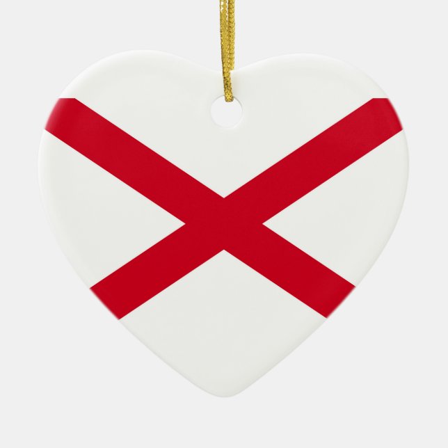 Alabama State Flag Design Decor Ceramic Tree Decoration (Front)