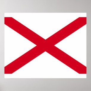 Alabama State Flag Design Poster