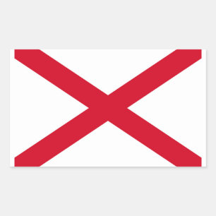 Alabama State Flag Design Rectangular Sticker