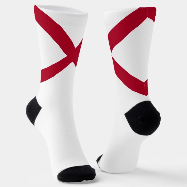 Alabama State Flag Fun Alabamian Pride Socks (Angled)