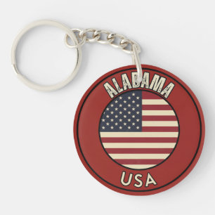 Alabama State Flag Key Ring