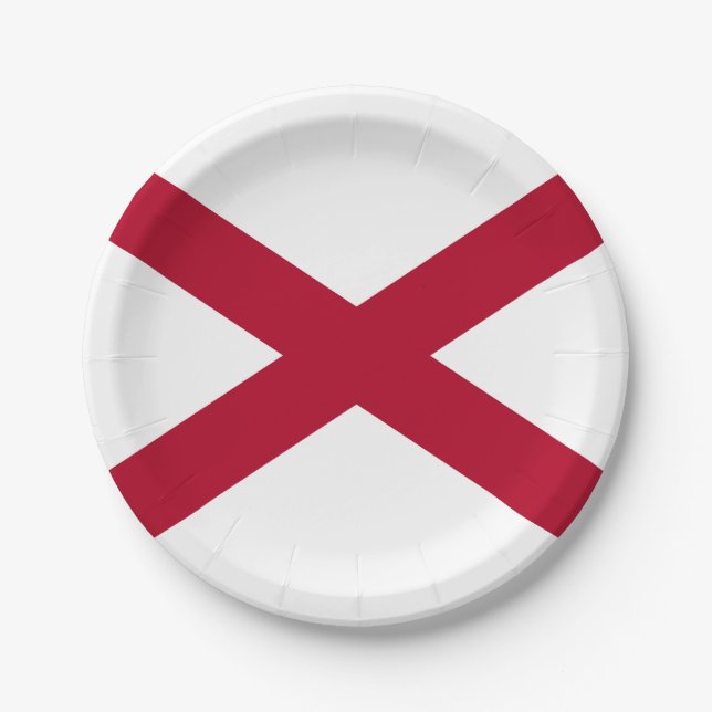Alabama State Flag Paper Plate (Front)