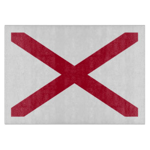 Alabama State Flag: St Andrew Crimson Cross Cutting Board