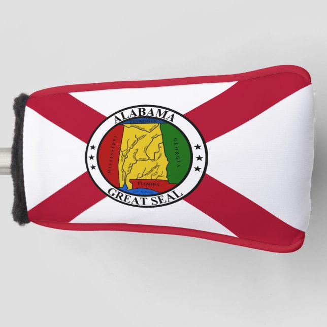 Alabama State Flag/ State seal superimposed Golf Head Cover (Front)