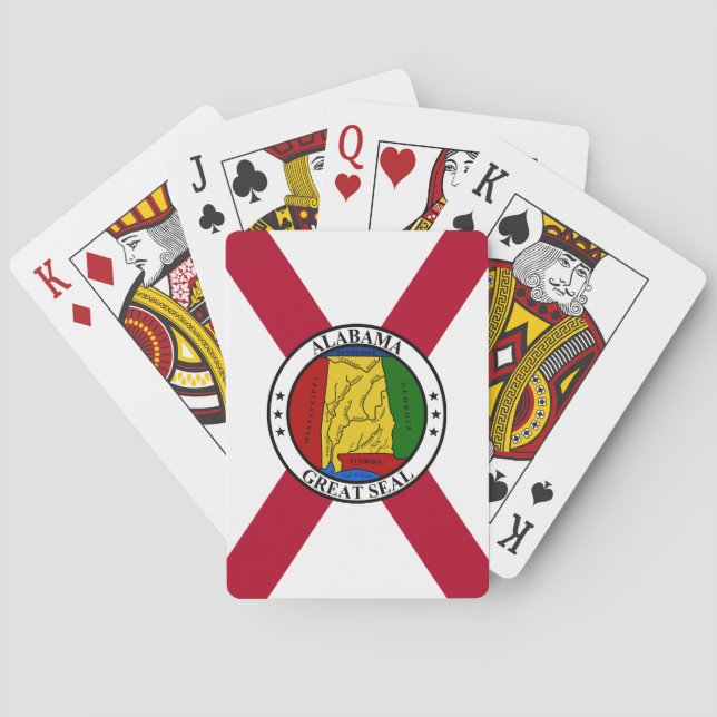 Alabama State Flag/ State seal superimposed Playing Cards (Back)