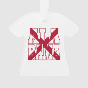 Alabama state flag text ornament