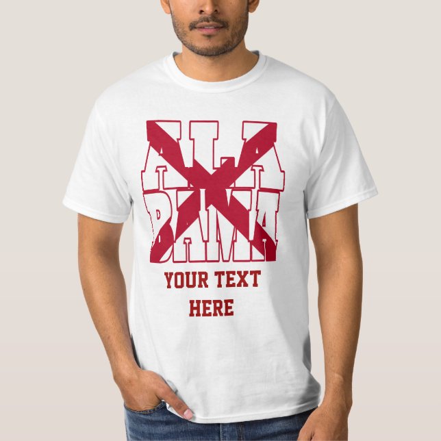 Alabama state flag text T-Shirt (Front)