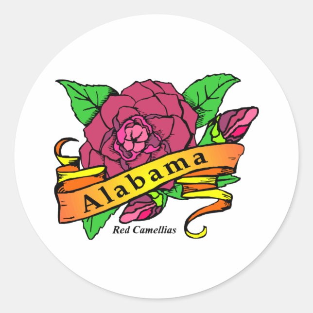 Alabama State Flower Classic Round Sticker (Front)