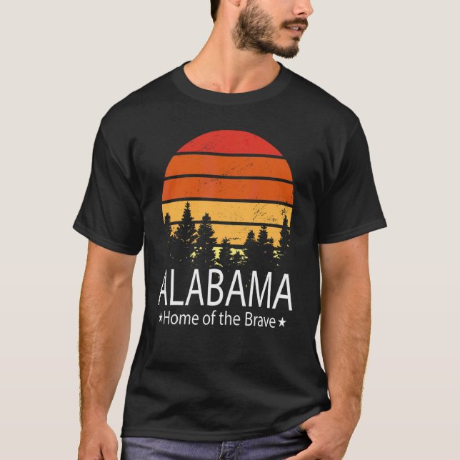 Alabama State Home Of The Brave Alabama Love T-Shirt (Front)