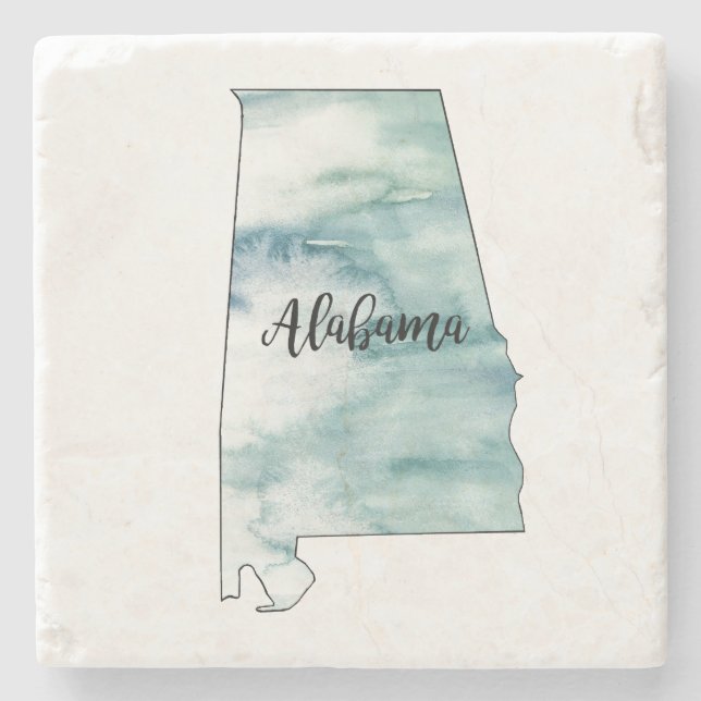 Alabama State Illustration Outline Stone Coaster (Front)
