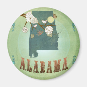 Alabama State Map – Green Magnet