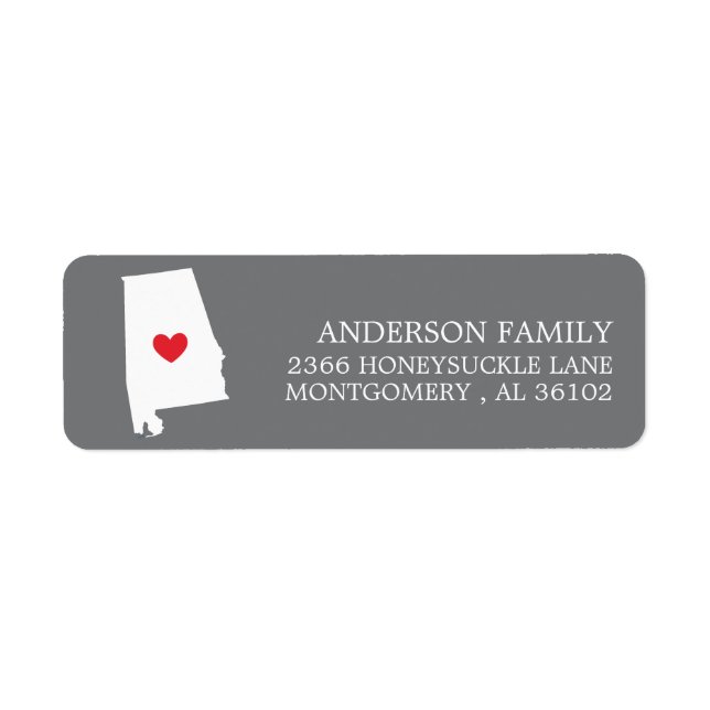 ALABAMA State | Moving Return Address Label (Front)