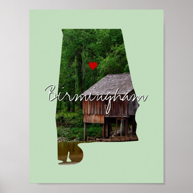 Alabama State Photo insert and town name Poster (Front)