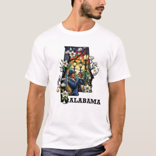 Alabama State Tattoo Style – Jazz & Magnolia T-Shirt