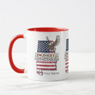 Alabama State United States Retro Map Vintage USA Mug
