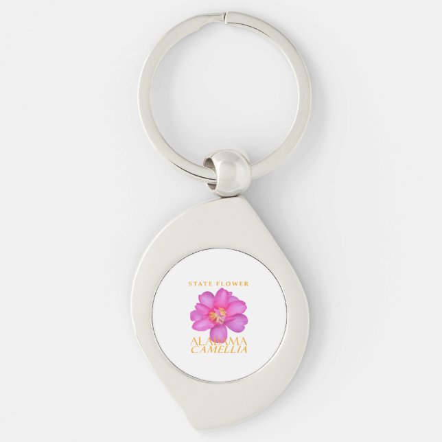 Alabama Territory Flower Camellia Sasanqua Key Ring (Front)
