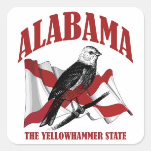 Alabama,The Yellowhammer State Square Sticker