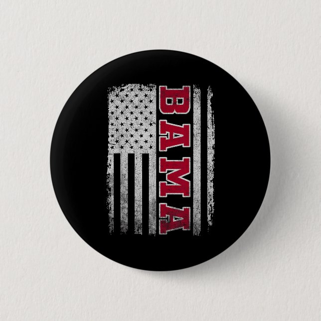Alabama Throwback Patriotic Flag Design For Men Wo 6 Cm Round Badge (Front)