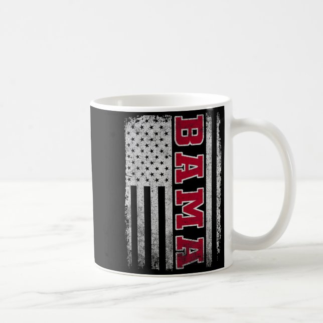 Alabama Throwback Patriotic Flag Design For Men Wo Coffee Mug (Right)